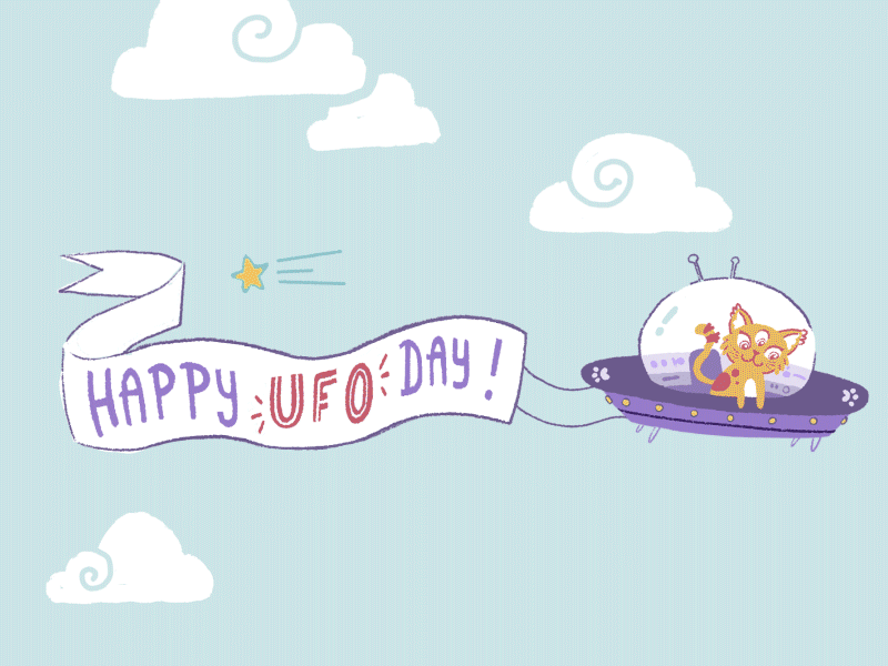 Happy World UFO Day! 🛸 alien cat fish holiday mouse space spaceship ufo