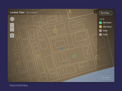 DailyUI 029 Map dailyui design game legend map quest ropa sans rpg simple ui
