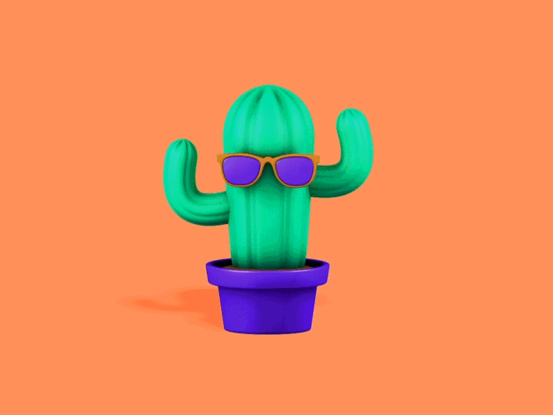 Sun Glasses Cactus 3d 3d characters after effects animation c4d cactus character cinema 4d design summer sun glasses