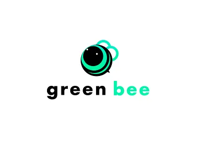 Green Bee animal logo bee company design game logo games green illustration logo ui