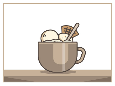 Mug of the Month - Jul. bowl ice cream icon illustration jenis july mug mug of the month nashville south summer waffle