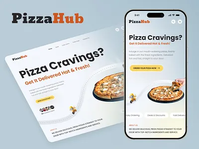 PizzaHub - Pizza Delivery Responsive! 🍕 app app design creative ui designinspiration dribbble food food app homepage homescreen mobile app mobiledesign pizza pizzadelivery responsive design ui responsivedesign shoping app uiux uxcasestudy webdesign website