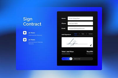 Sign Contract app design ui ux