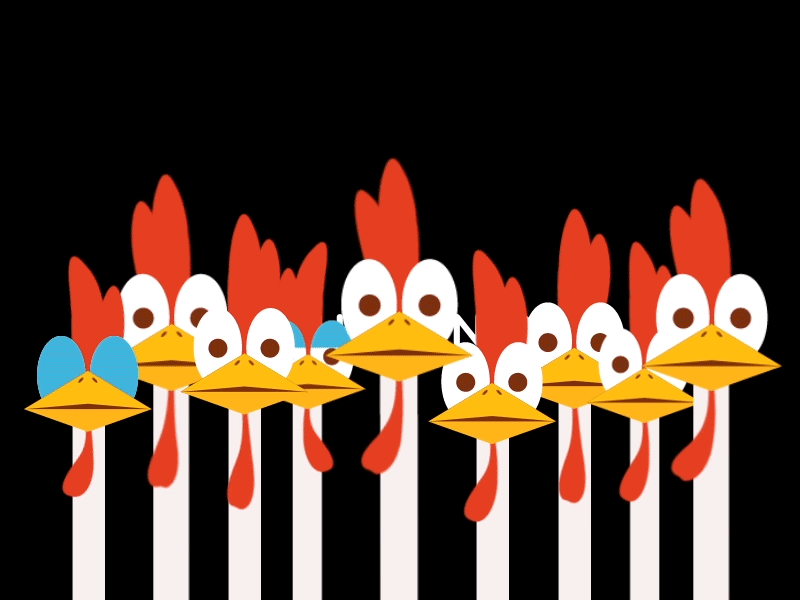 To Chicken Out 2d animation chicken gif idioms out