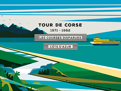 Lost Races : The French Riviera vol. 4 // Corse corse course cycling design french illustration landscape riviera