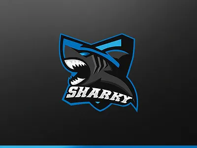 'Sharky' Mascot Logo blue esports illustrator logo mascot mascotlogo shark