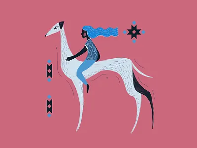Ride design digital dog girl hair hound illustration photoshop pink play ride style