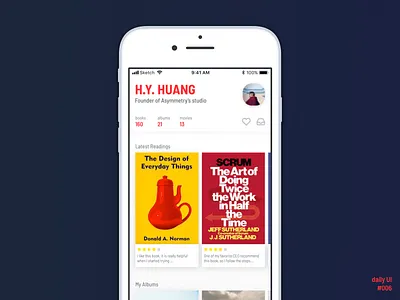 Daily UI #006 book daily ui daily ui 006 profile ui