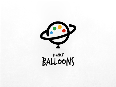 Planet Balloons akdesain ball balloon branding circle colour creative global icon illustration logo logo design logo type minimal modern negative space planet simple space typography