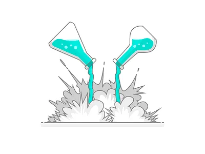 Chemical Explosion chemical flask flat illustration illustrator scientific vector