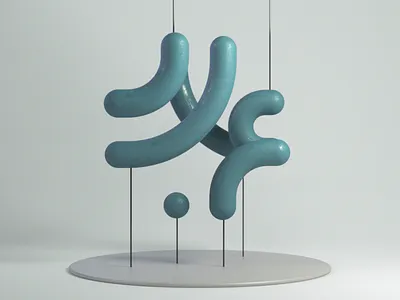 Volumetric logotype 3d c4d design generative geo geometric motion procedural strokes