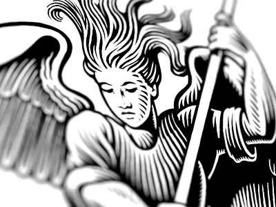Avenging Angel angels bw demons illustration