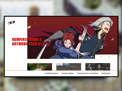 Slider concept #04 dawn design game grid m4terial minimal red rpg slider vampires vampires dawn white