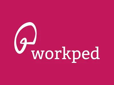 Workped logotype emblem hand drawn logotype magenta scooter