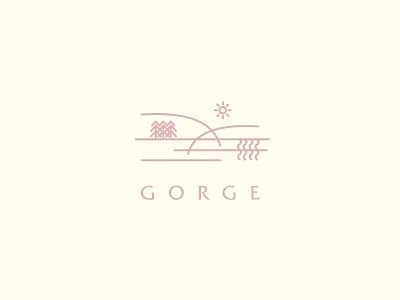 Gorge Logo brand gorge identity logo mountains outdoors pine pnw river typography valley