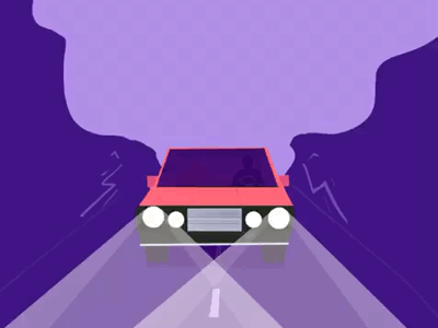 Night driving animation car drive driver driving frame framebyframe illustration motion night trip „motion design