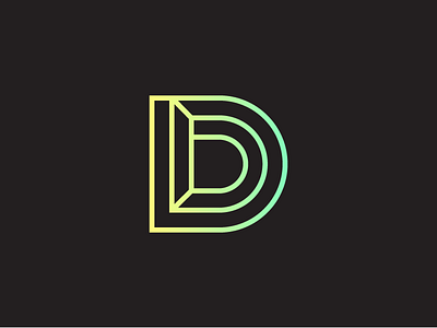 "D" Escher Mark concept d escher escher mark icon line art line logo logo mark warm up