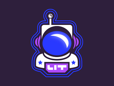 ASTRONAUT - LIT LIFESTYLE 80s astronaut branding club lifestyle lit logo outline robot scifi space synthwave