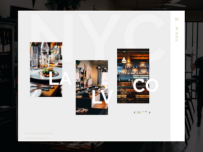 NYC Restaurant Locations Page adobe xd clean food interface minimal negative space offset overlay restaurant ui ux web design