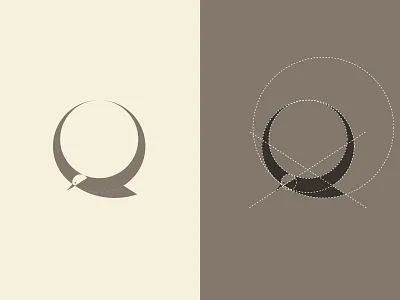 Bird Logo bird boating coast contemporary icon letter q logo navel navigation q sailing sea