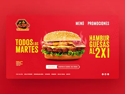 Las Alitas Website 2017 burger food functional tasty ui ux website