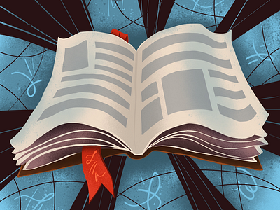 Open book color drawing game illustration