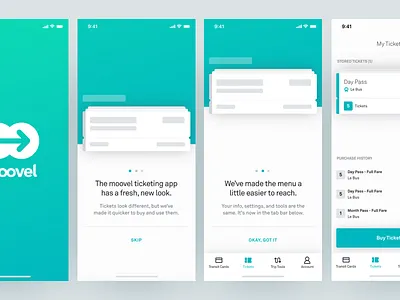 Transit Ticketing Tour intro ios mobile onboarding ticket tour transit