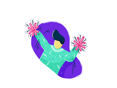 Cheerleader cheer dude illustration