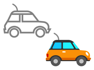 Delivery Car app brand car cute delivery eat24 icon iconography illustration sketch system vector