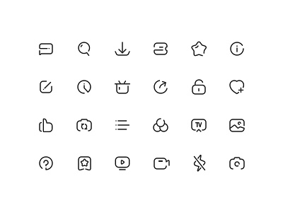 Line Icons collection coupon download edit gift image like news search share time