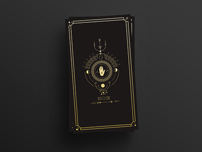 Personal Project - Sneak Peek black cards gold line art magic mystical simple tarot