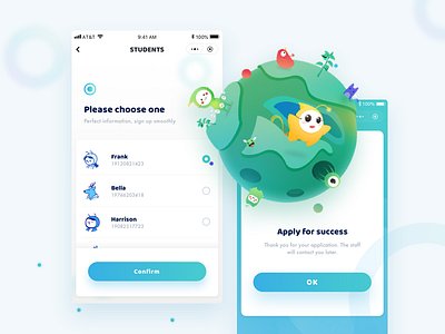 Education app app green illustrations ui