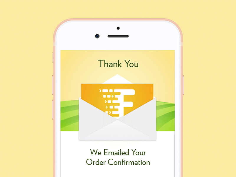 Order Confirmed animation envelope illustration keyshape svg