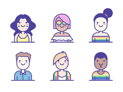 Illustration avatar lgbt pride rainbow user