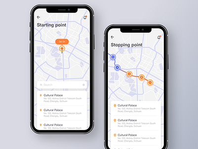 boarding point app bus ui