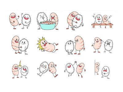 Rice And Sushi Emoji Strikers Set cartoon design dribble emoji emoji expert expressions happy rice cartoon set unique