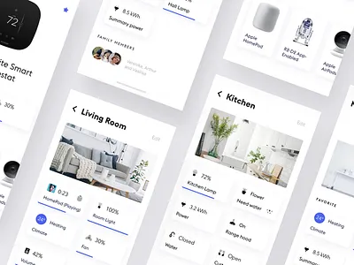 Smart Home App app ios iphone clean design ui ux flat home icons minimal product design smart home white