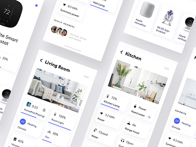Smart Home App app ios iphone clean design ui ux flat home icons minimal product design smart home white