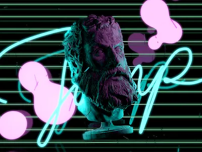 Jump 3d animation cinema4d everyday maxon neon sketch statue