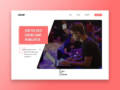 Codecamp Landing Page code home interaction design landing page memphis programming ui design web web design