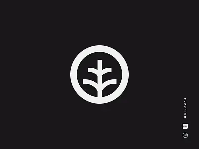 Flourish black and white flourish grow icon logo mark plant sapling simple sprout symbol tree