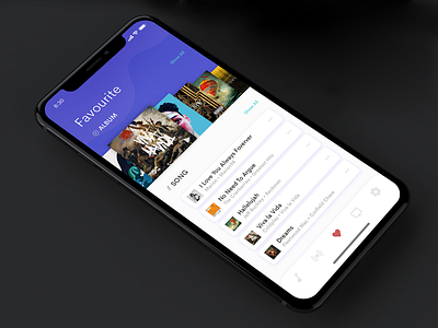 Daily Ui 44 | Favourites album challenge daily ui favourite iphone x music player thumbnails ui