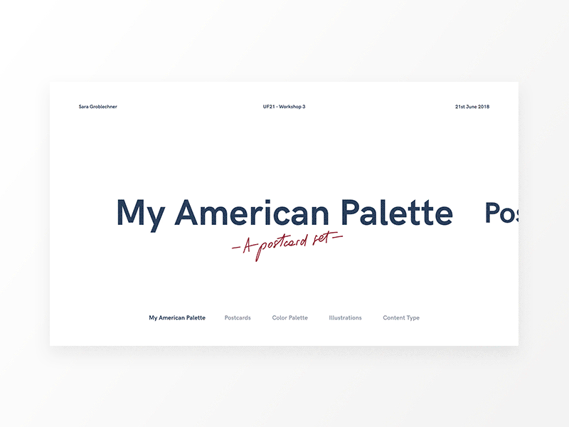 Presentation design - My American Palette america animation colors design interface presentation slide typography ui usa user interface