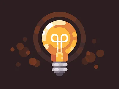 Light bulb bokeh bulb design flat icon idea illustration lamp light vector