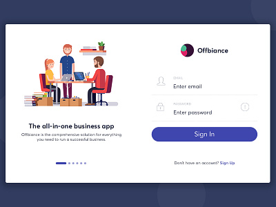 Onboarding plus Sign In design ui