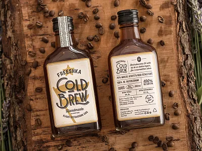 Cold Brew brew coffee coldbrew flag freeshka grunge label star vintage