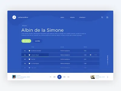 French Songs music now player playing songs view