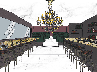 Lola's cocktailbar bar cocktailbar design drawing illustration photoshop wacom