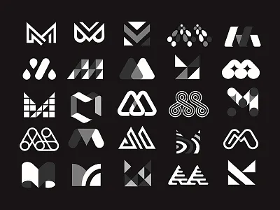 Monogram M branding design icon identity lettering logo m marks monogram symbol
