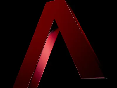 Work In progress a abstract c4d letter red reflections render typography